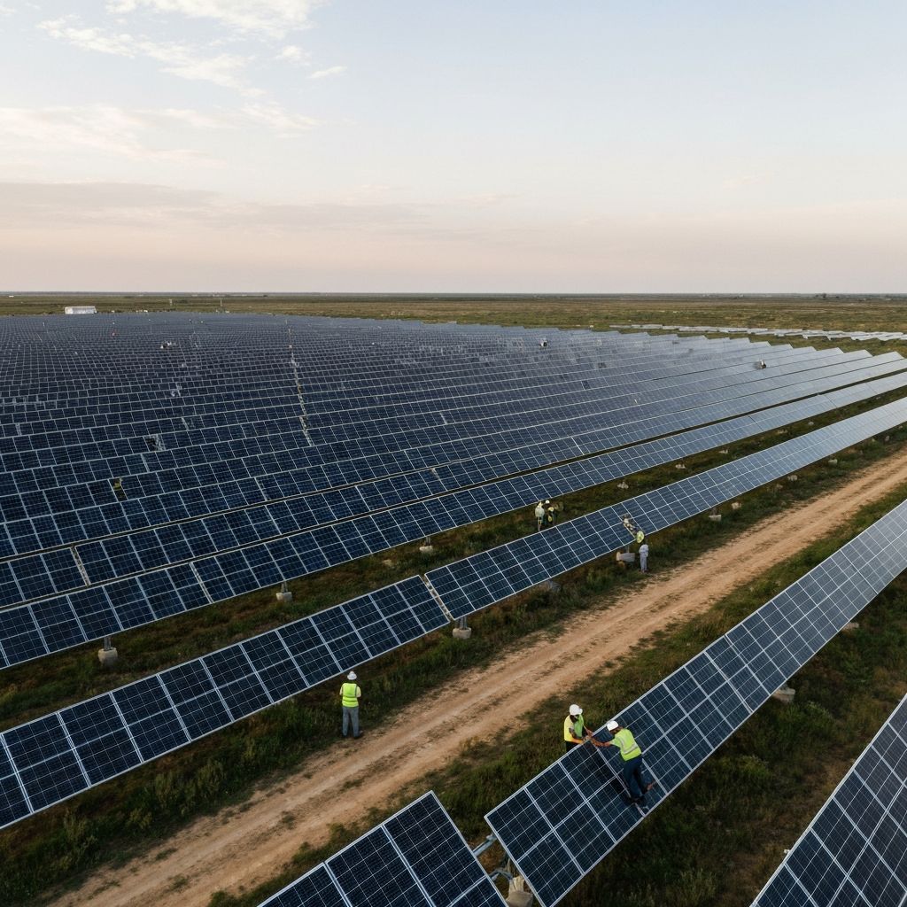 Renewable energy infrastructure integrated into industrial production site